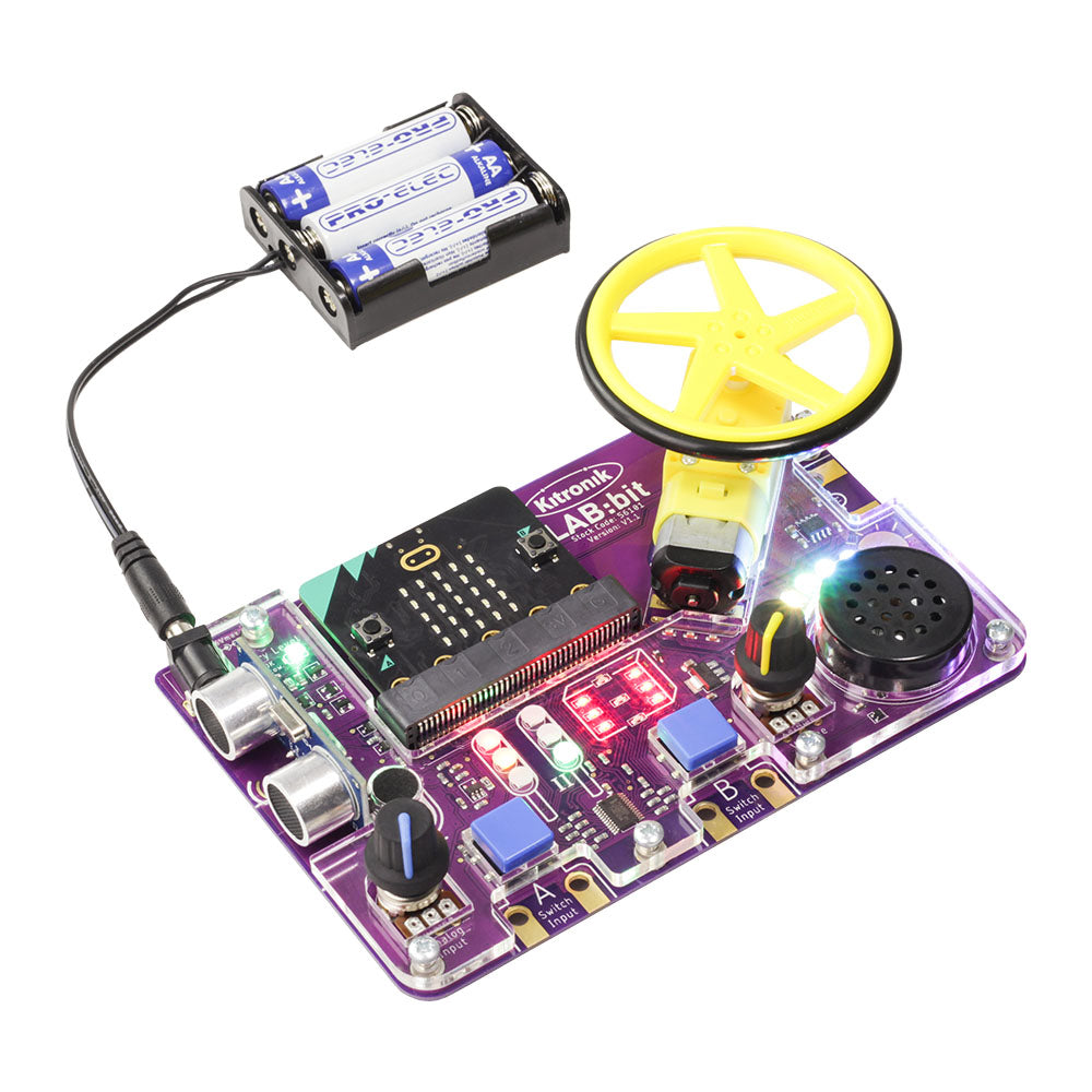 Kitronik LAB:bit - A Single micro:bit add-on Board to Demonstrate Lights, Motors, Sound, and Sensors!