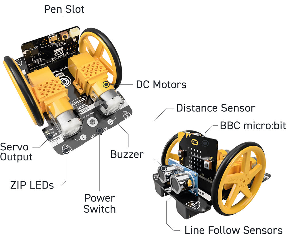 Kitronik :MOVE Motor robot for the BBC micro:bit - MakeCode Block-based Tutorials