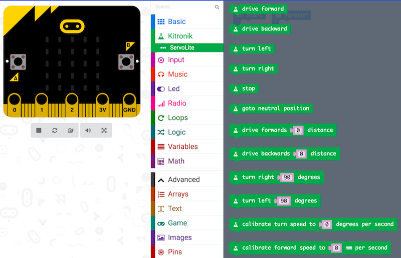 Adding the Kitronik Packages to the micro:bit PXT Editor