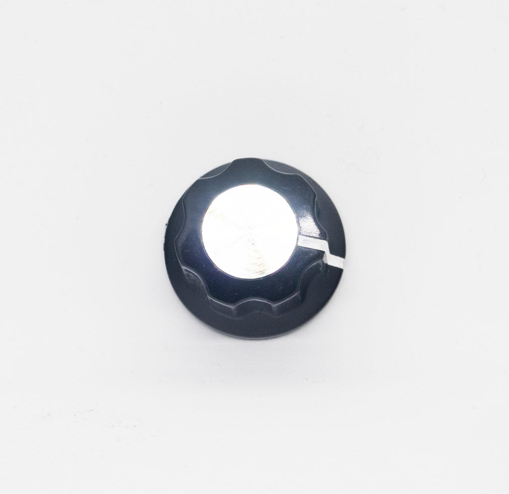 Knob - Silver Top for 6.35mm Diameter Shaft Potentiometer
