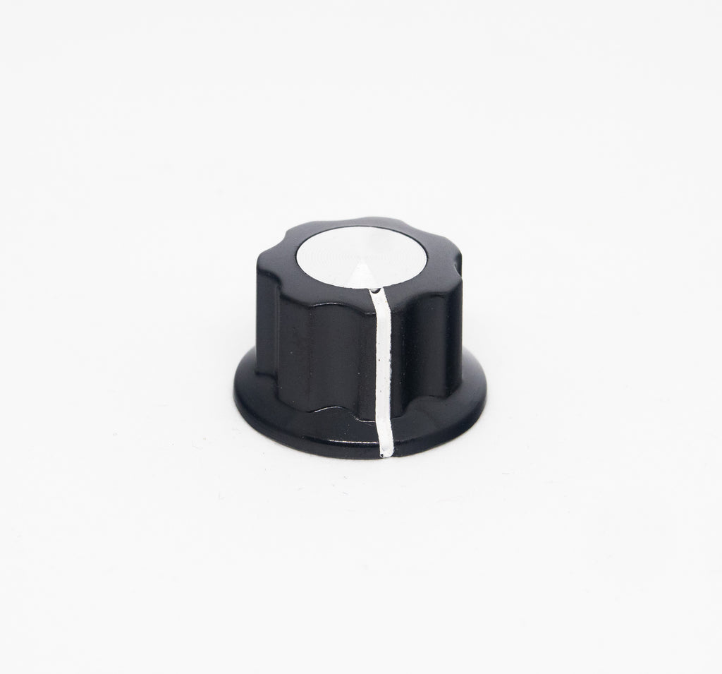 Knob - Silver Top for 6.35mm Diameter Shaft Potentiometer