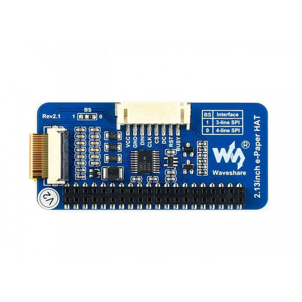 Waveshare 250x122, 2.13inch E-Ink Display HAT For Raspberry Pi, with SPI Interface