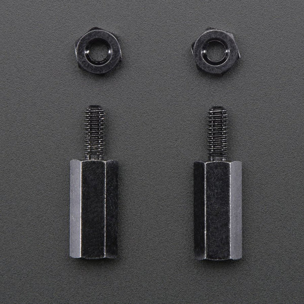Brass M2.5 Standoffs for Pi HATs - Black Plated - Pack of 2