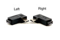 Right-angled micro USB male to female adapter