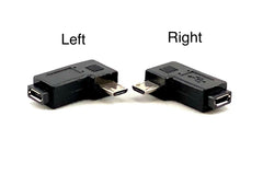 Right-angled micro USB male to female adapter